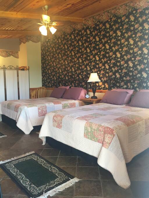 Two comfortable queen beds.