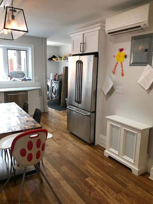 Gourmet kitchen with laundry