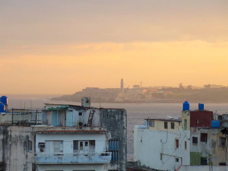 Mist rises over the ocean view from your Penthouse