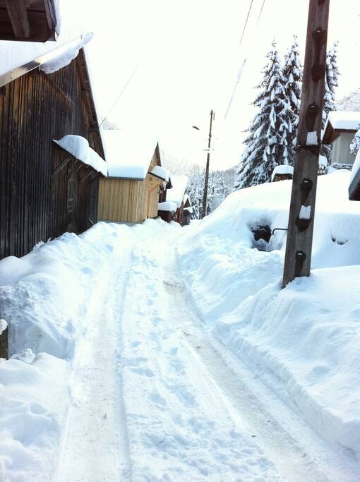 Accès privé au chalet.