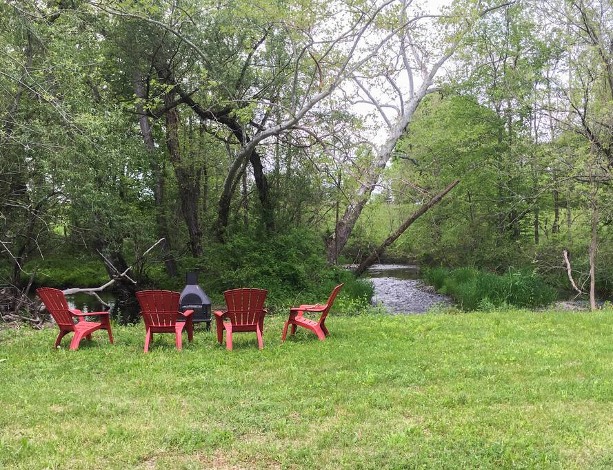 Fire pit near the creek