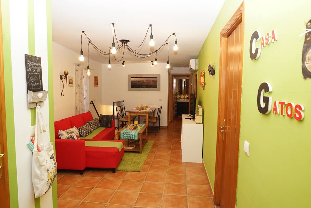 Salón con sofá cama // Living room with a sofa bed