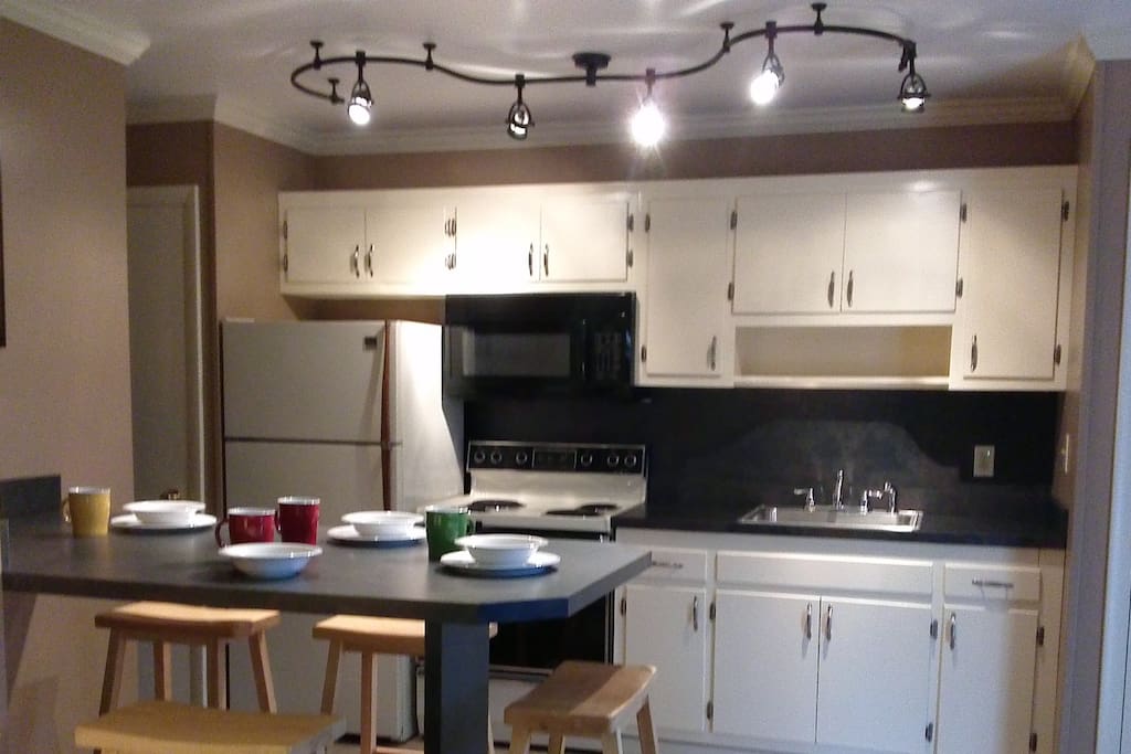 Another view of the kitchen from the living room.