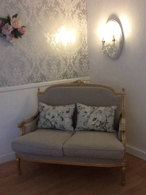 Bedroom seating area.