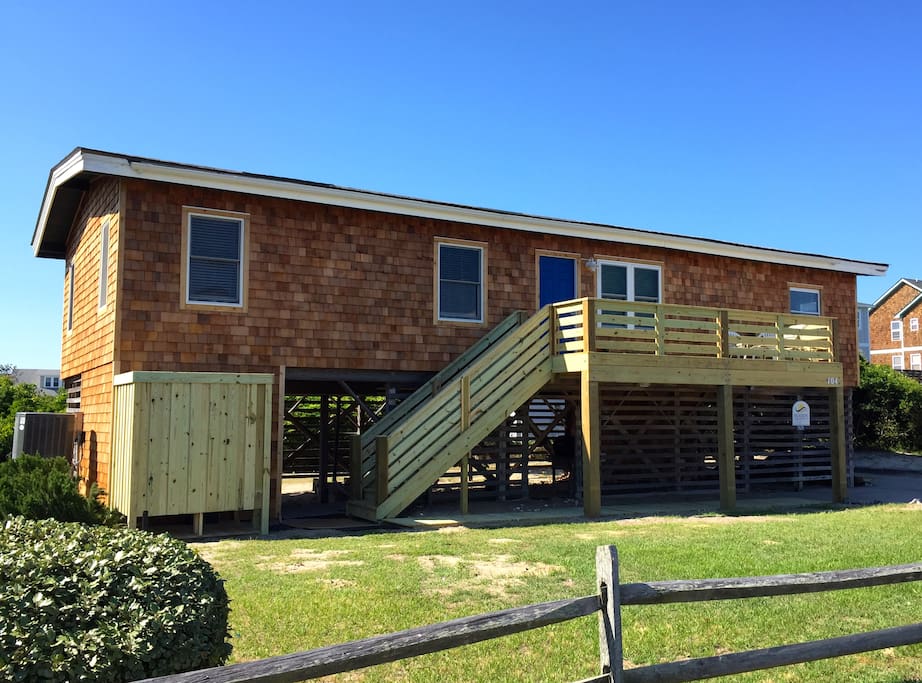 New Cedar Shake Siding, New Deck & Stairs & New Outdoor Shower