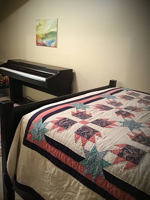 Comfortable bed for a good night's sleep.