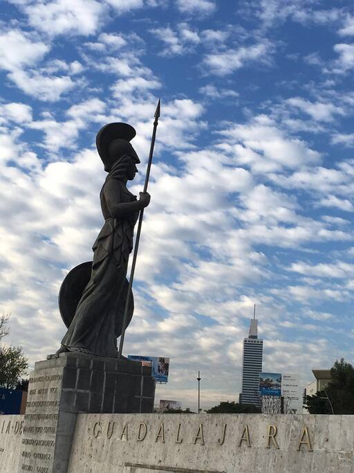 La Minerva is one of the largest fountains in Guadalajara and a prominent city landmark. Admire the famous bronze statue of the Roman goddess