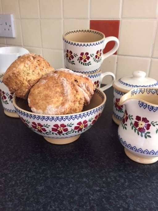Always Tea and Scones on arrival for every visitor to my home!