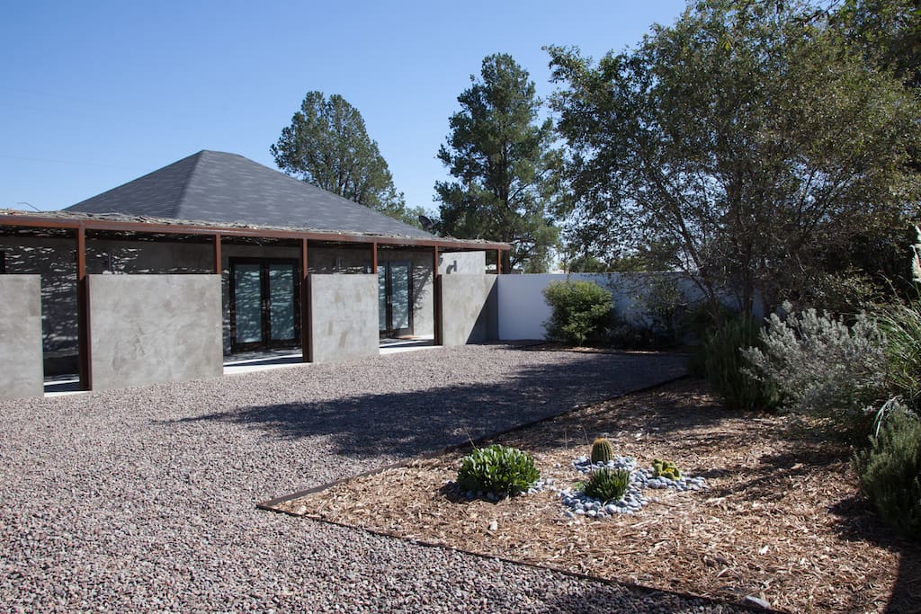 The white wall surrounds the property - this is all privately yours!