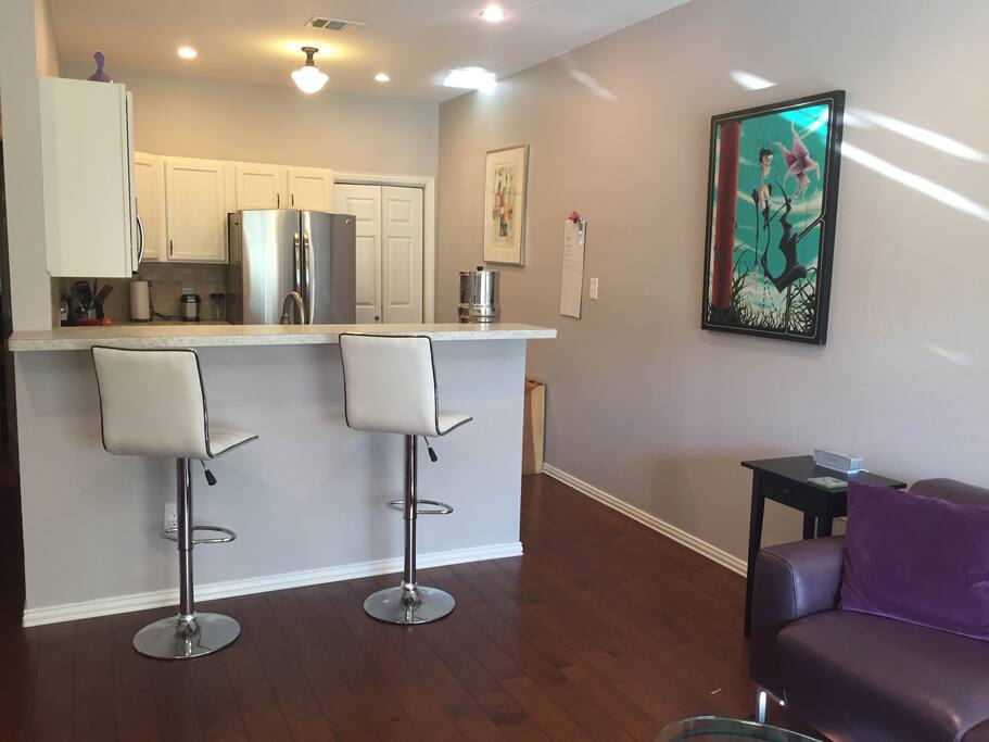 Open kitchen and living room plan