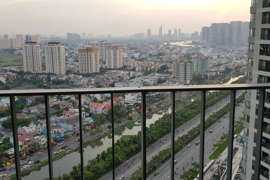 From bacony of the flat - having a view to CBD of HCM City
