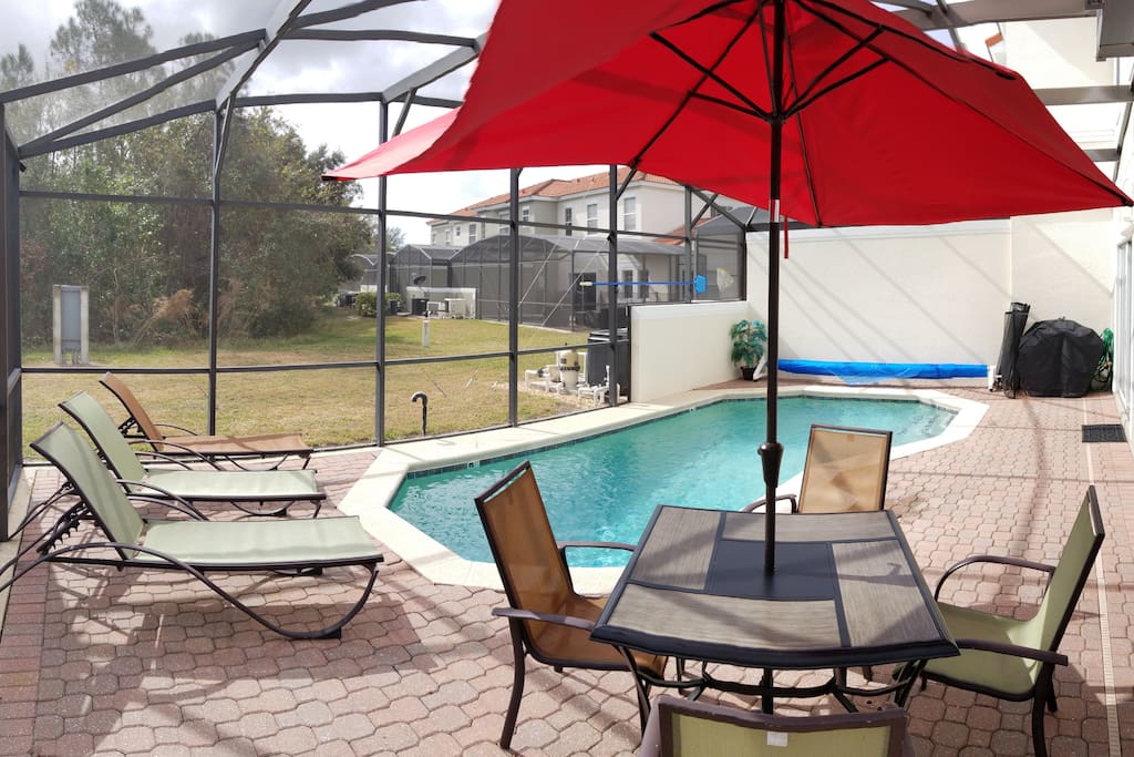 Private pool and patio area