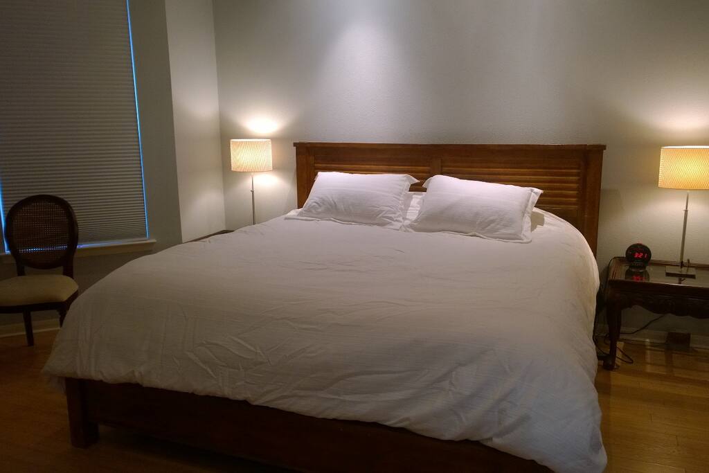 It has a down comforter and there are additional blankets and even electric blankets if you prefer, during the few cold nights in Houston.