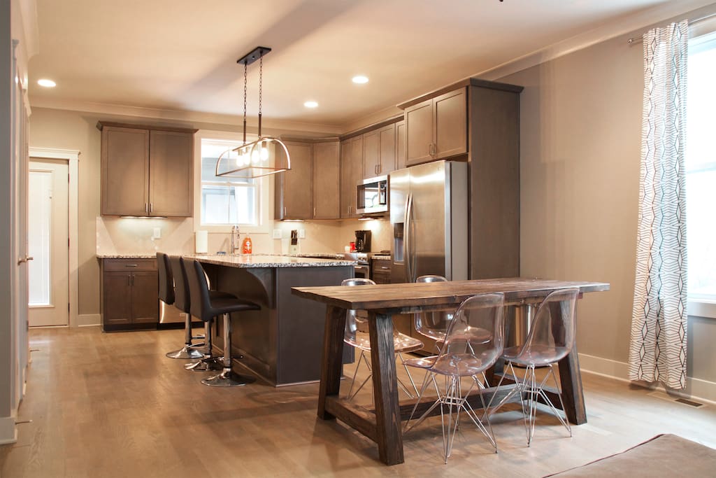 Spacious downstairs with updated modern decor and combined living space