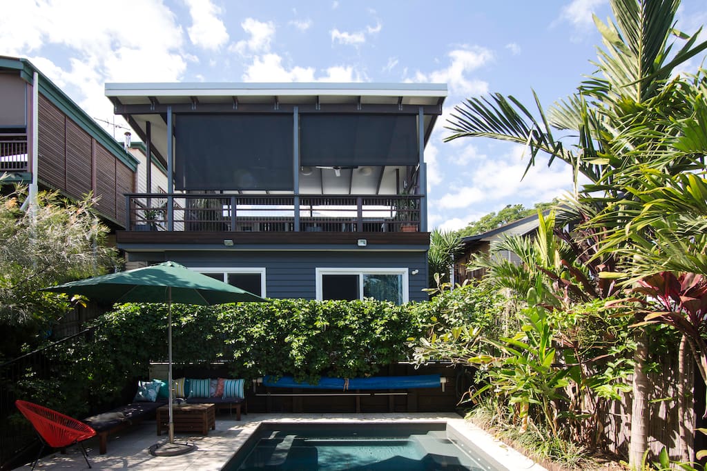 The studio is located on the ground floor adjacent to the pool
