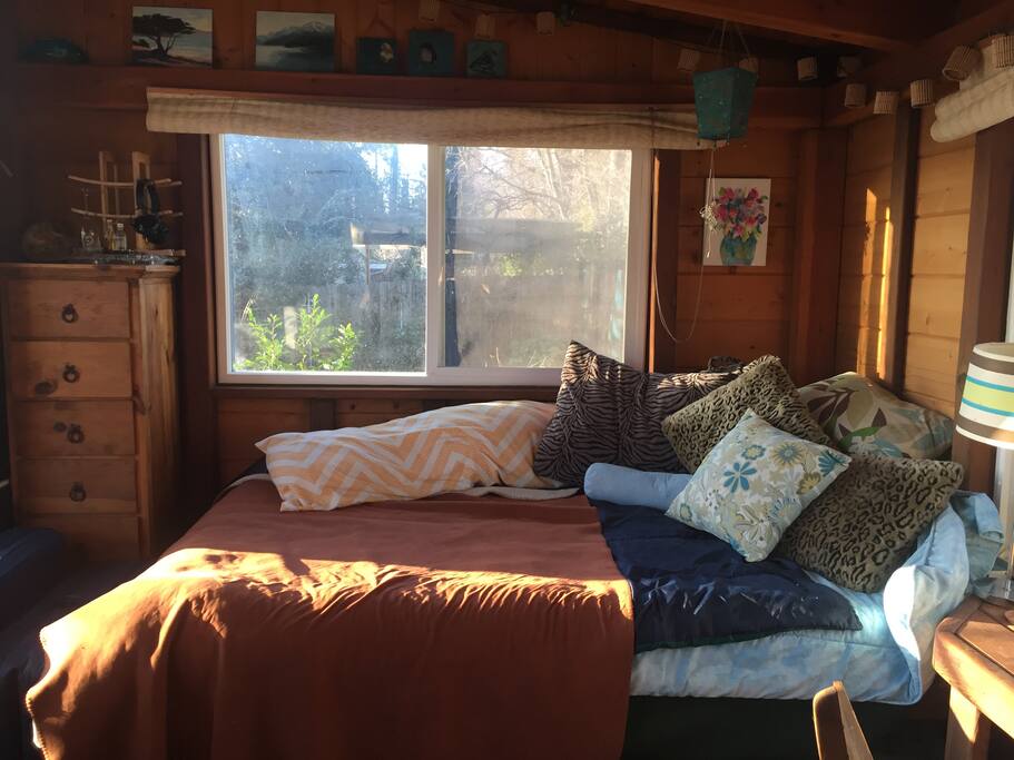 built in double bed and dresser