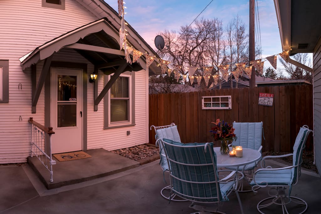 Imagine breakfast or a cool Colorado evening in your private patio.