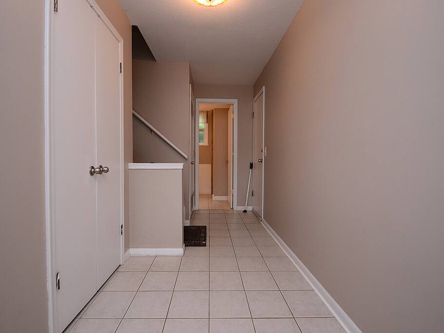 a Coat closet to your left will give you space to hang hoodies and/or jackets (yeah, its summer, but its also Nebraska...you never know)