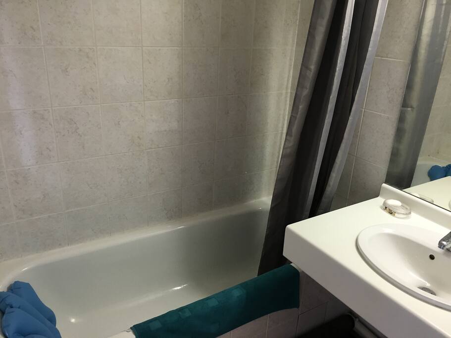 Salle de bain avec baignoire