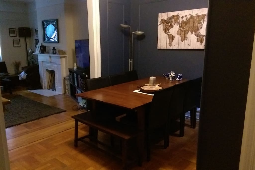 Dining room connected to living room