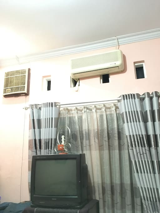 TV, air conditioner, fan (ex/in house)
