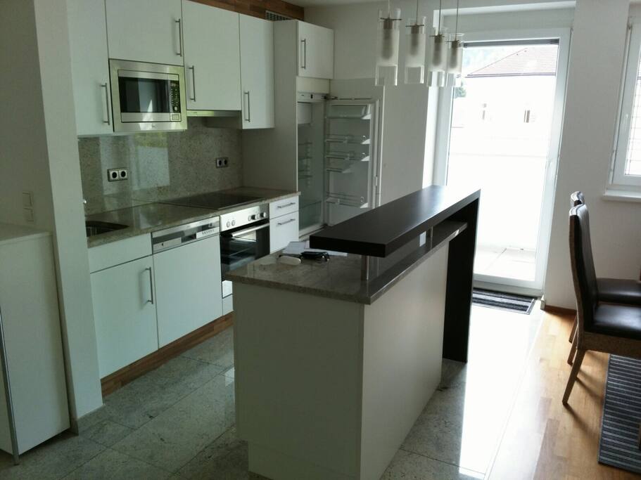 The kitchen area