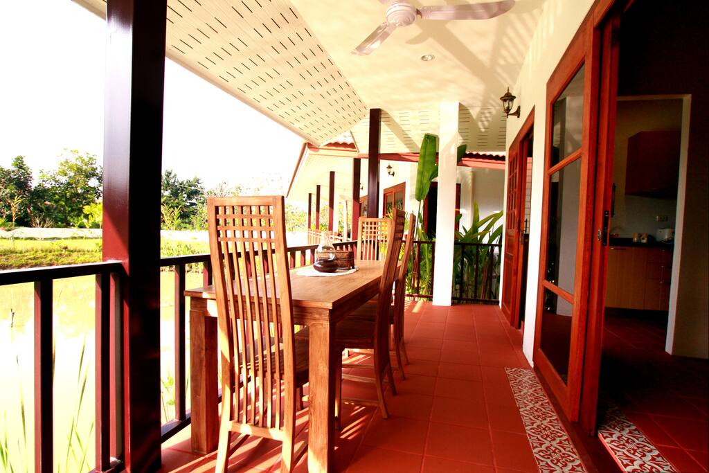 Balcony dining area