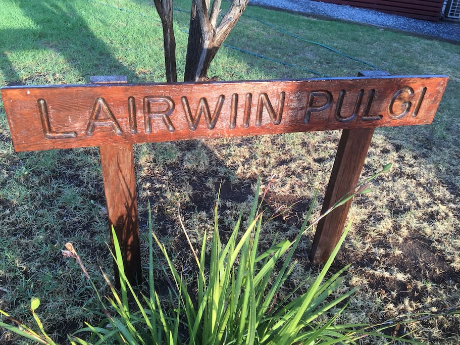 The house name is in the dilect of the Ngarrindjeri people meaning "Resting Place"