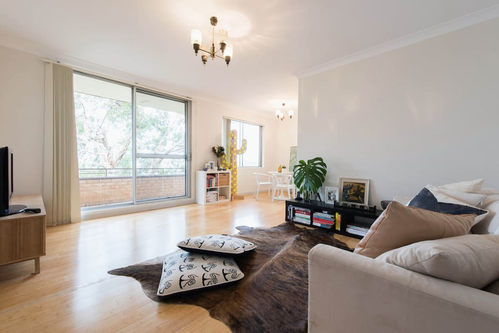Large living area, opens to balcony