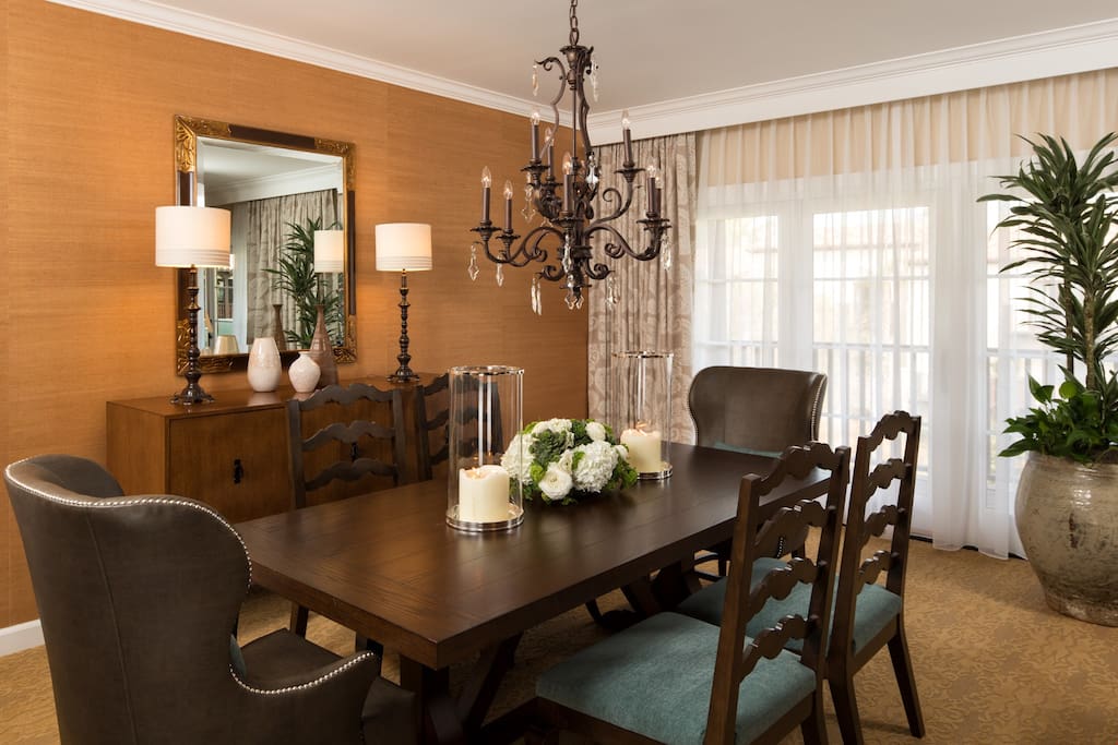 Reconnect with loved ones over a meal at the dining table.
