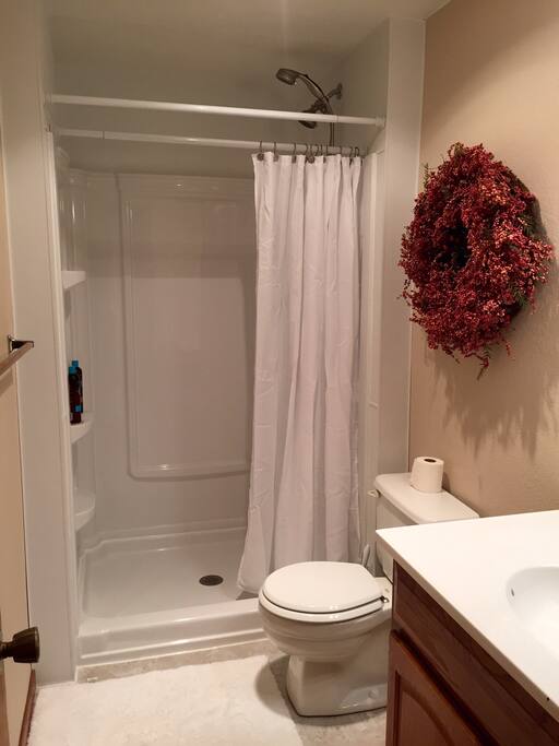 Private bath with shower