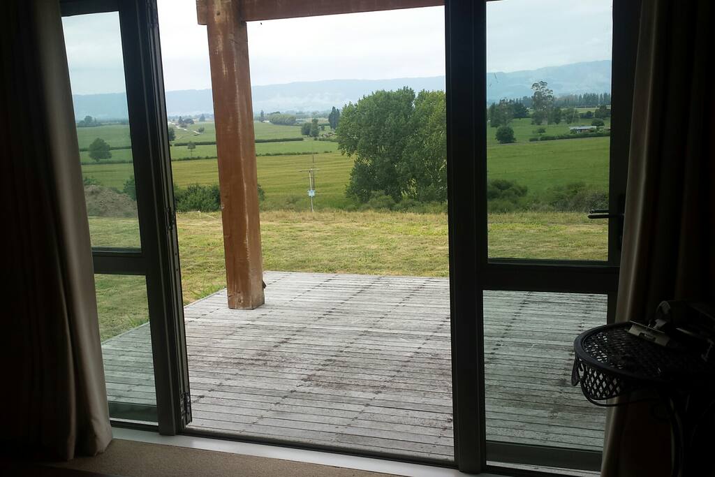Amazing view from living area and master bedroom looking over Matamata and Kaimai range