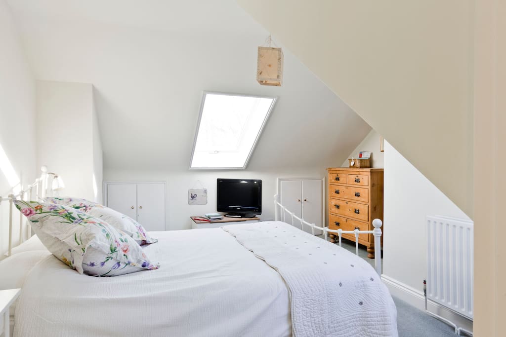 Light, bright double bedroom on its own floor