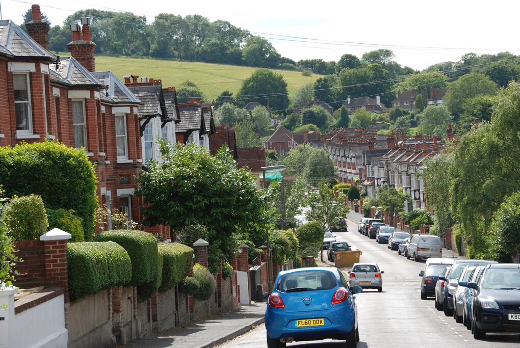 View down the road from the property