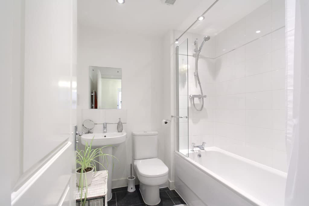 Clean bathroom with shower