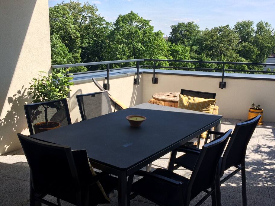 Enjoy a meal on the terrace