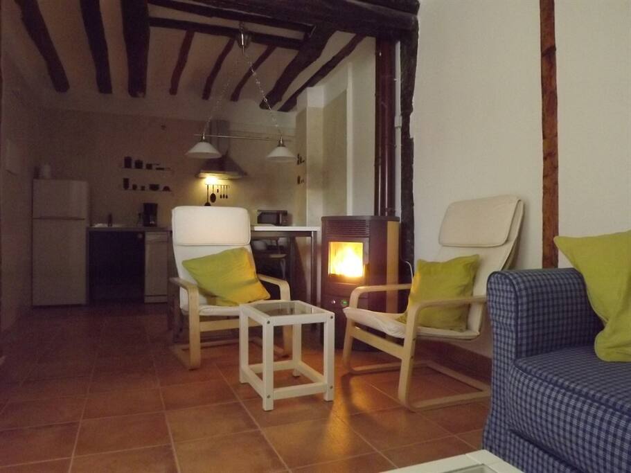 Salón-estufa pellet