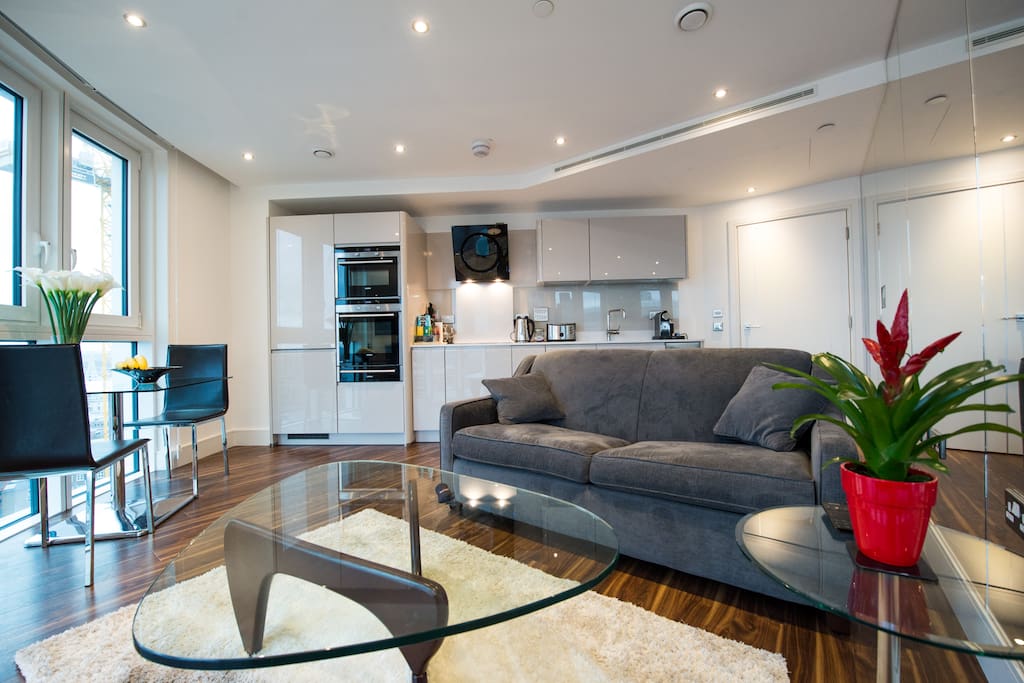 Sitting room and kitchen