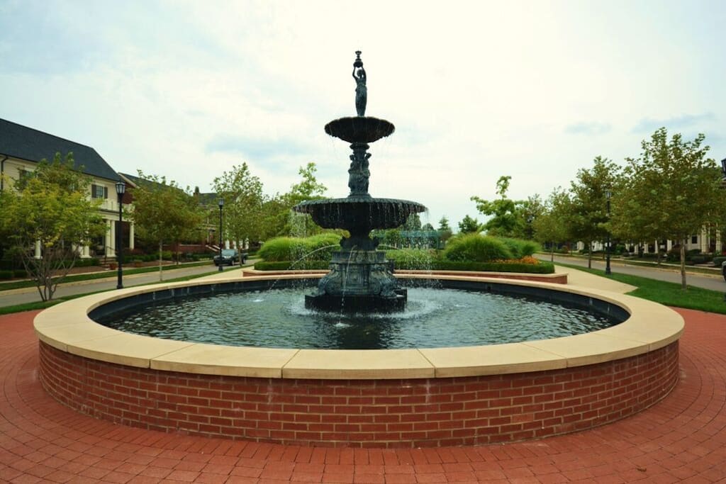 Community fountain
down the street from the townhome