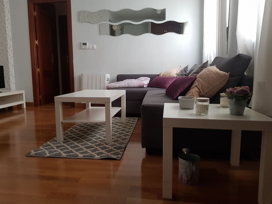 acogedor salón con amplio y comodísimo sofá cama