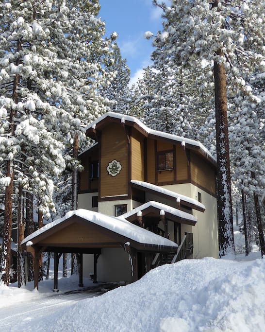 Exterior of our home after a snowstorm