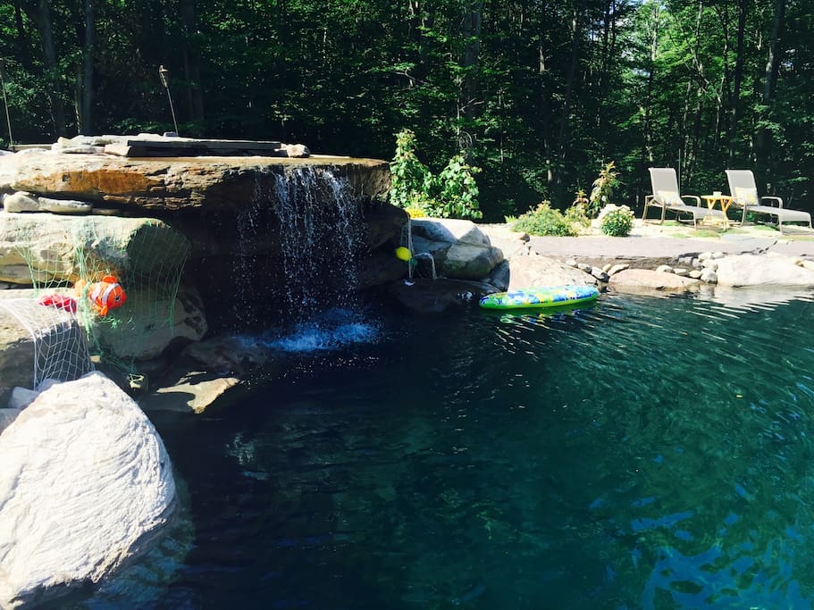 Custom Heated Pool With Waterfall
