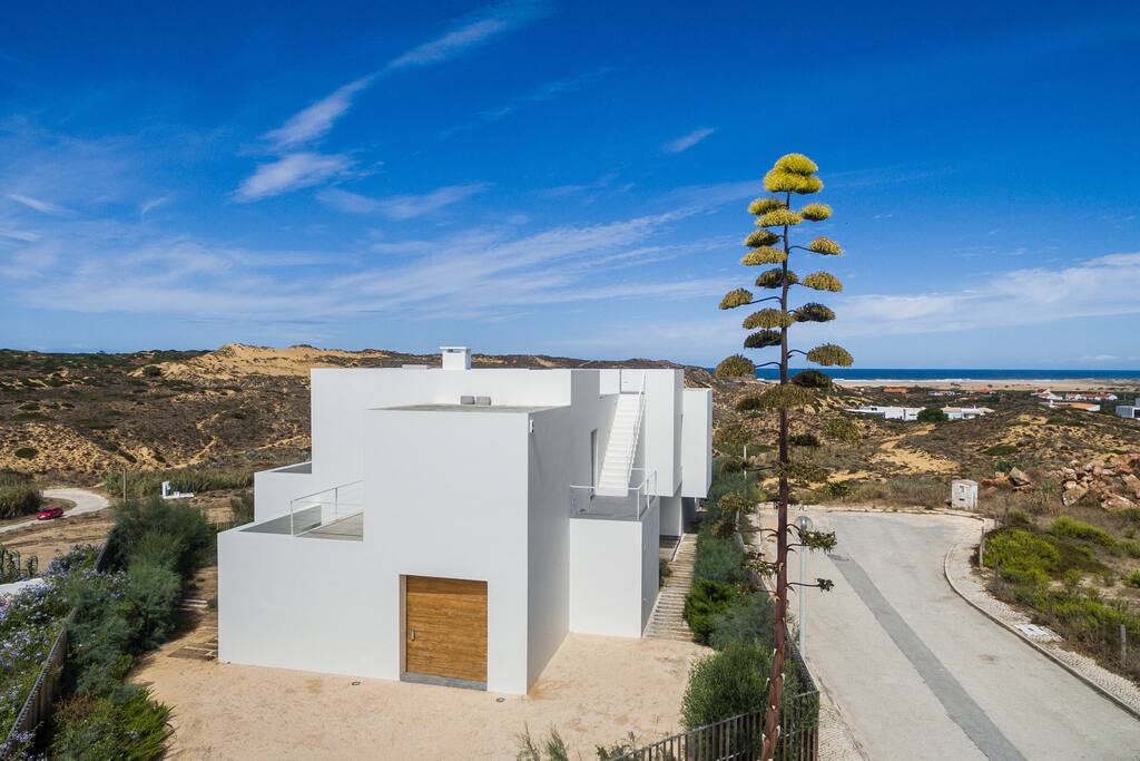 Stunning beach and sand dunes front views
