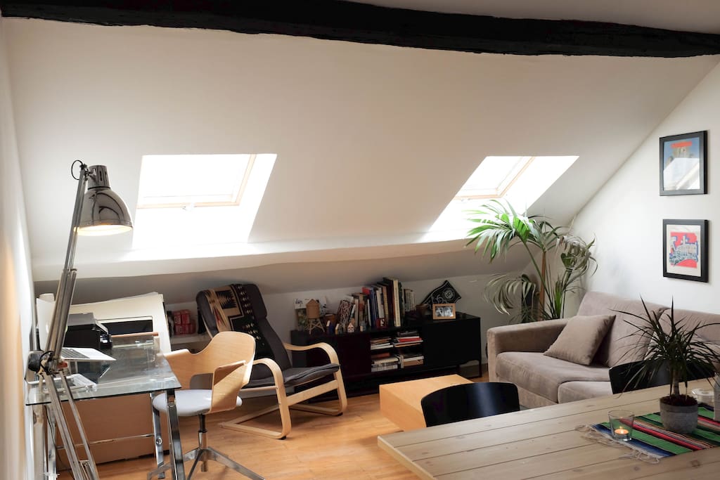 espace bureau et salon cosy