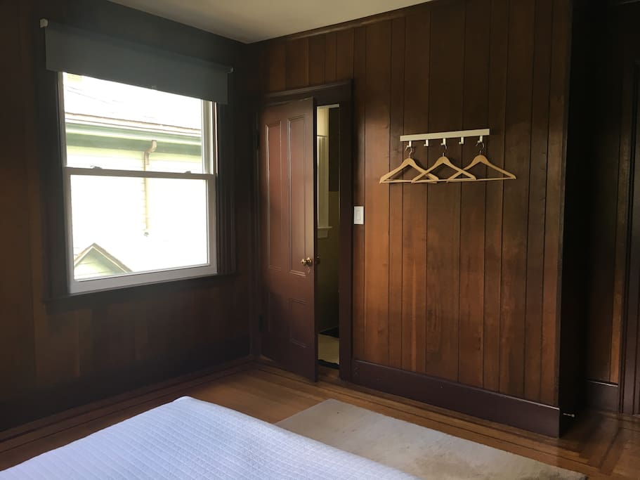 Room includes 2 large windows and an ensuite half bath.