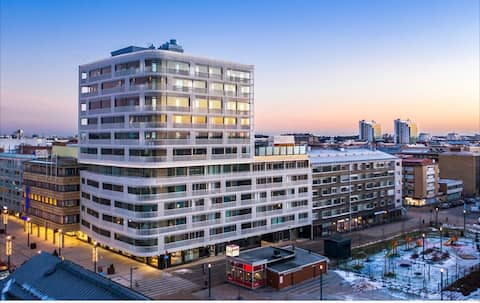 Triangle in the best location in Oulu! Free parking.