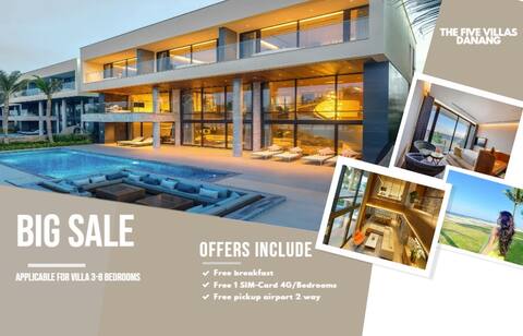 Villa 6BDr Beachfront - Breakfast & Pickup Airport