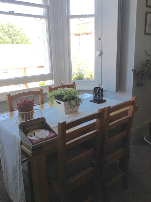 Dining Table in Sitting Room Bay Window