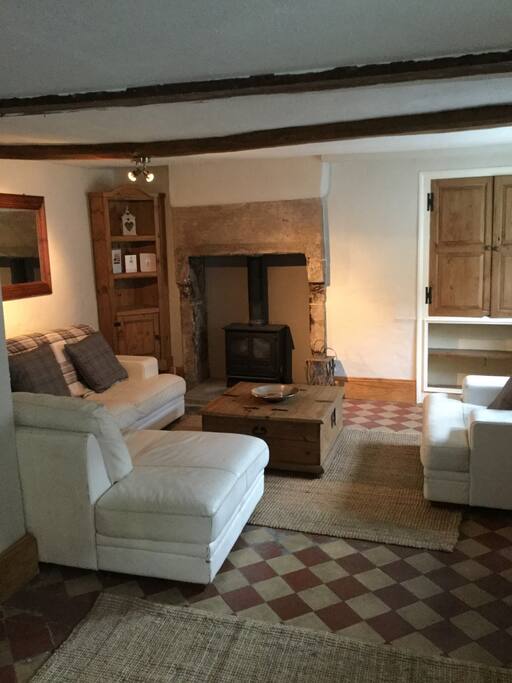 Lounge with log burner