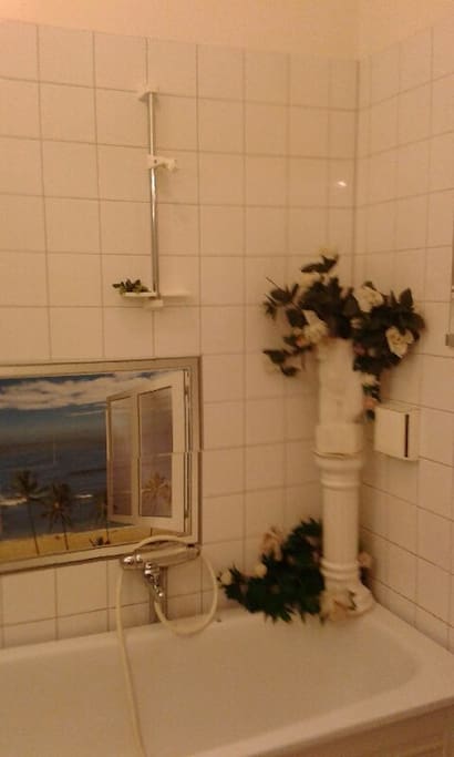 bathroom with bath tub and shower